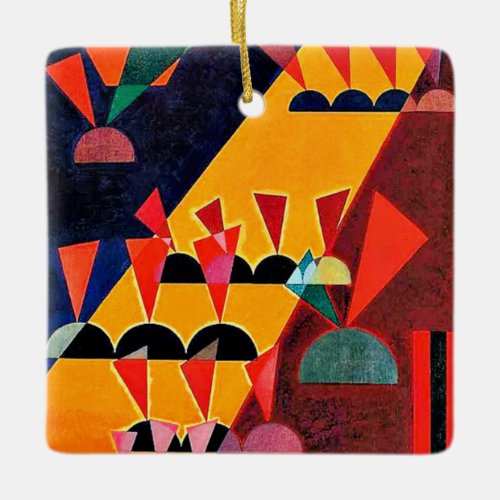 Kandinsky _ Theme Top vivid abstract painting Ceramic Ornament