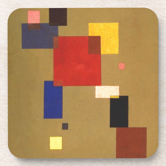 Kandinsky Thirteen Rectangles Abstract Painting Beverage Coaster (Front)