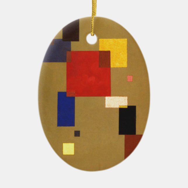 Kandinsky Thirteen Rectangles Abstract Painting Ceramic Ornament (Front)