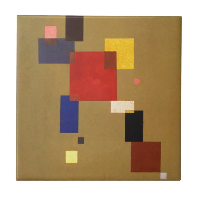 Kandinsky Thirteen Rectangles Abstract Painting Ceramic Tile (Front)