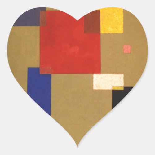 Kandinsky Thirteen Rectangles Abstract Painting Heart Sticker