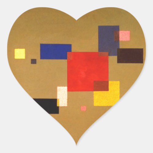 Kandinsky Thirteen Rectangles Abstract Painting Heart Sticker