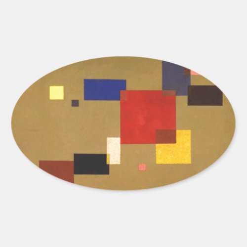 Kandinsky Thirteen Rectangles Abstract Painting Oval Sticker