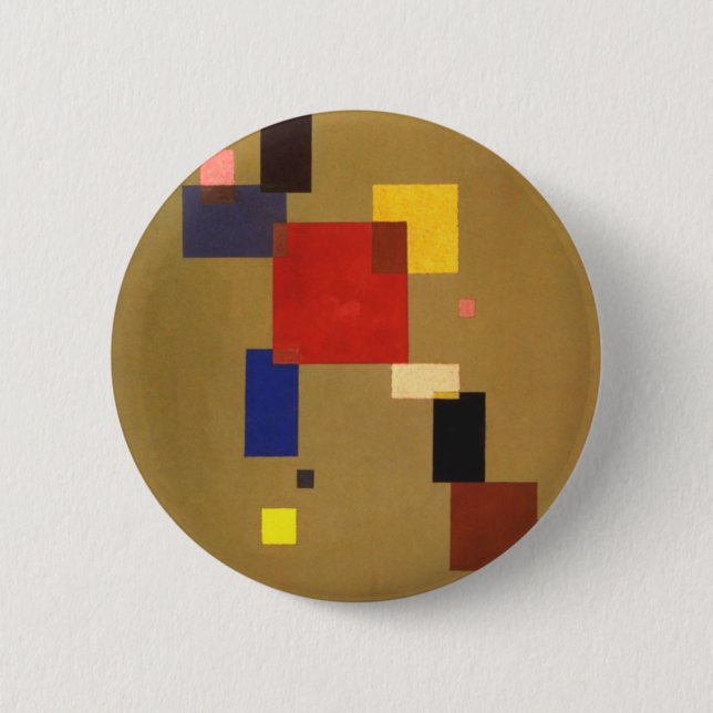 Kandinsky Thirteen Rectangles Abstract Painting Pinback Button (Front)
