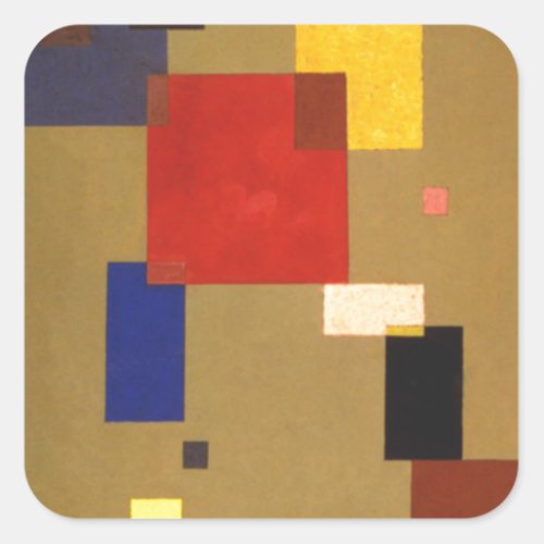 Kandinsky Thirteen Rectangles Abstract Painting Square Sticker