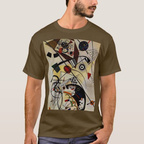 Kandinsky Transverse Unbroken Line Brown T_Shirt