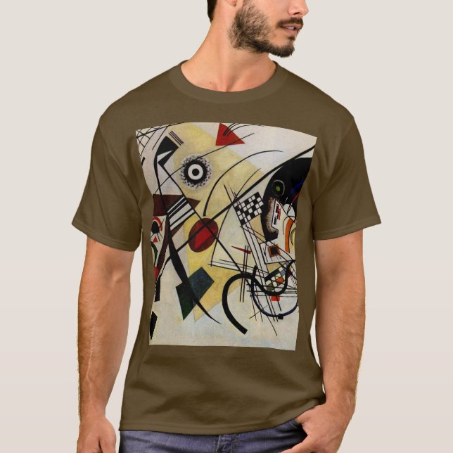 Kandinsky Transverse Unbroken Line Brown T-Shirt (Front)