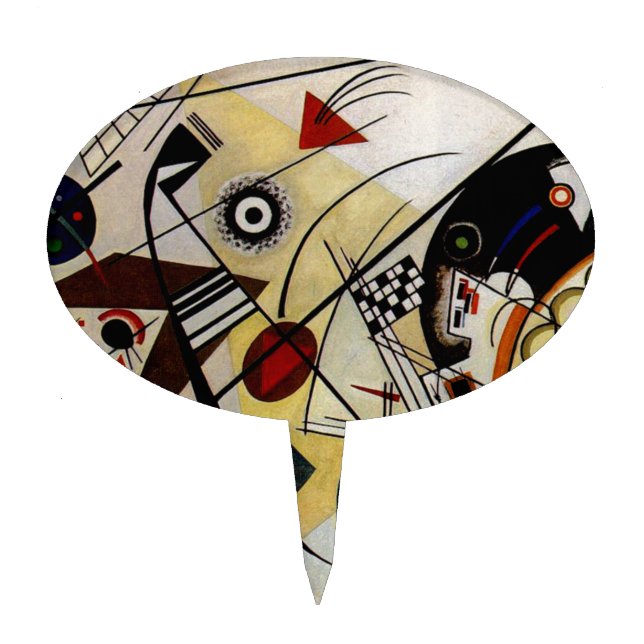 Kandinsky Transverse Unbroken Line Cake Topper (Front)