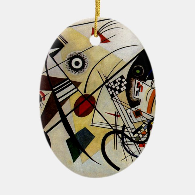 Kandinsky Transverse Unbroken Line Ceramic Ornament (Front)