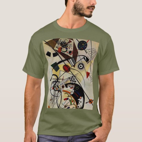 Kandinsky Transverse Unbroken Line Fatigue Green T_Shirt