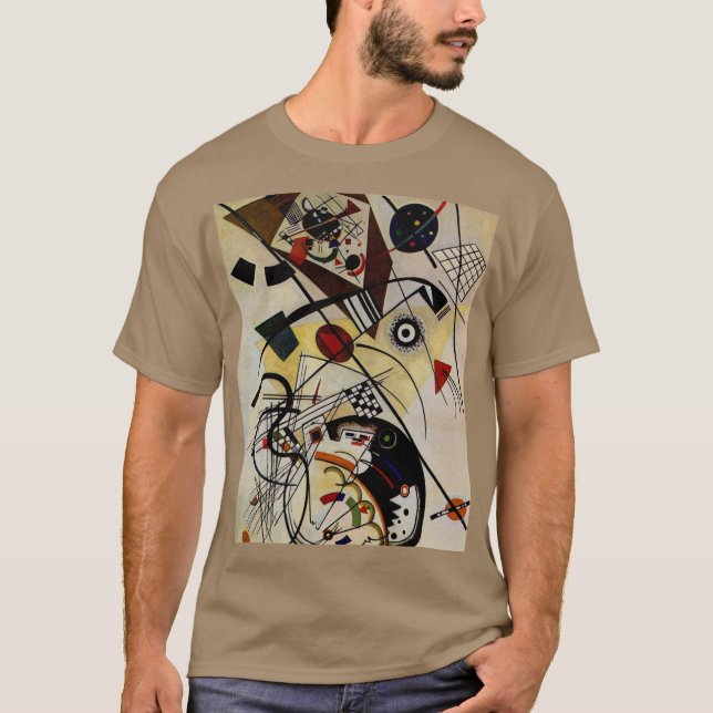Kandinsky Transverse Unbroken Line Pebble T-Shirt (Front)