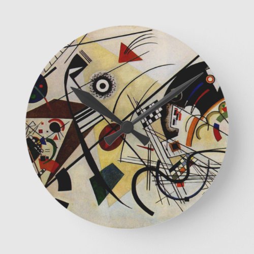 Kandinsky Transverse Unbroken Line Round Clock