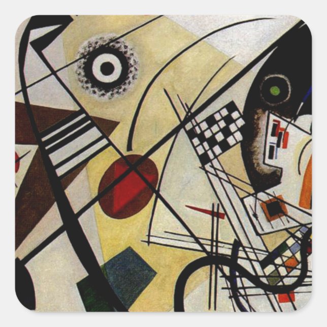 Kandinsky Transverse Unbroken Line Square Sticker (Front)