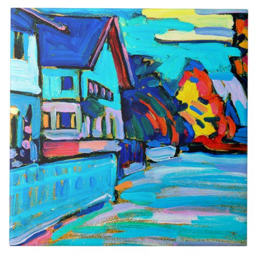 Kandinsky _ Two Houses Ceramic Tile