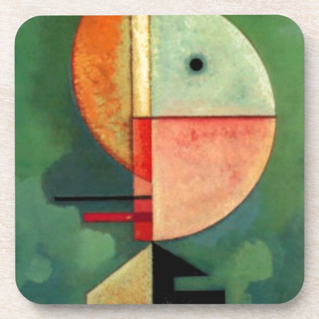 Kandinsky Upward Abstract Painting Beverage Coaster (Front)