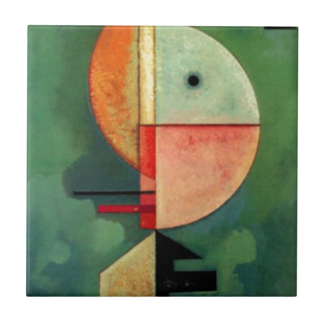 Kandinsky Upward Abstract Painting Ceramic Tile (Front)