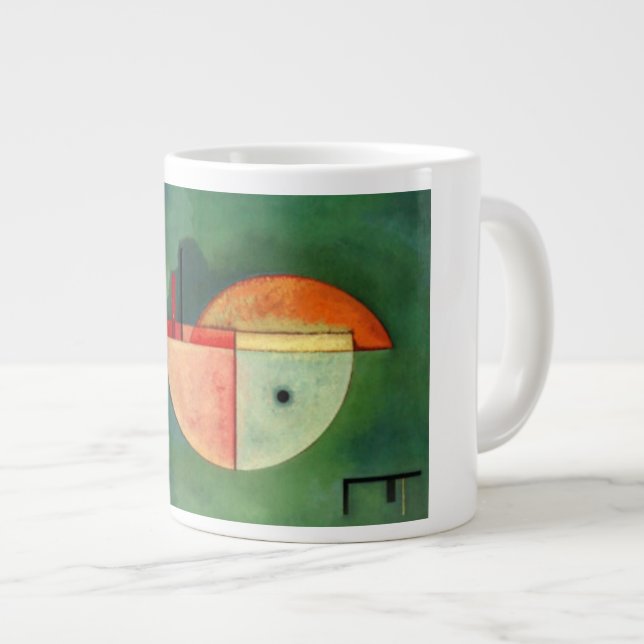 Kandinsky Upward Abstract Painting Green Giant Coffee Mug (Front Right)