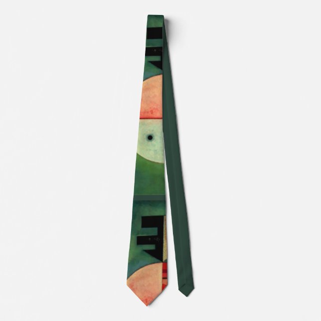 Kandinsky Upward Abstract Painting Green Neck Tie (Front)
