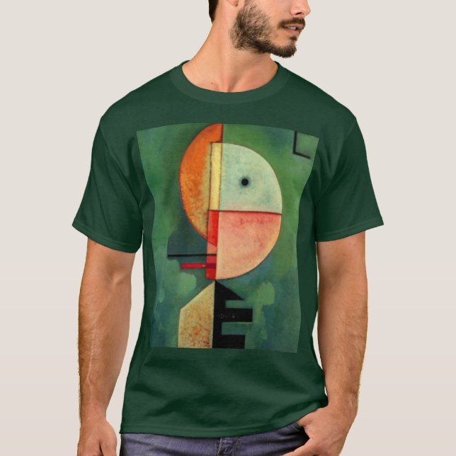 Kandinsky Upward Abstract Painting Green T-Shirt (Front)