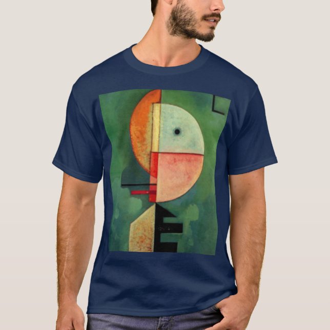 Kandinsky Upward Abstract Painting Navy Blue T-Shirt (Front)