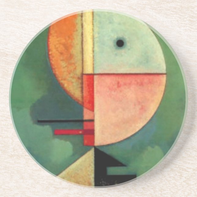 Kandinsky Upward Abstract Painting Sandstone Coaster (Front)