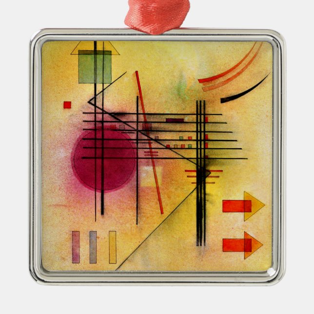 Kandinsky - Vibrant, popular abstract painting Metal Ornament (Front)