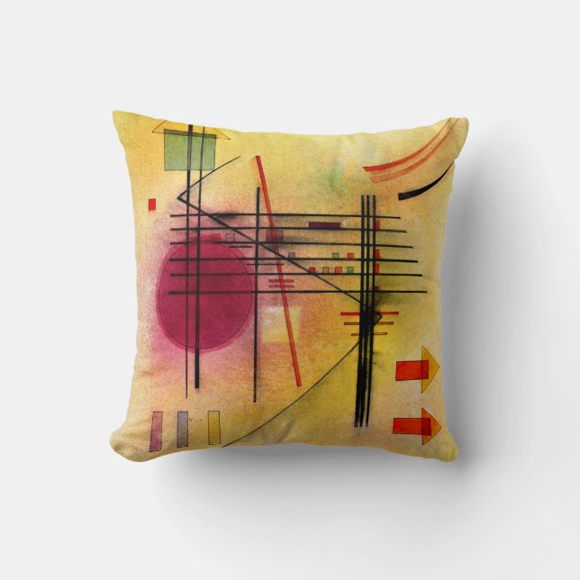 Kandinsky - Vibrant, popular abstract painting, Throw Pillow (Front)