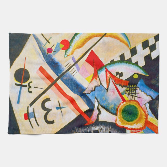 Kandinsky White Cross Kitchen Towel (Horizontal)