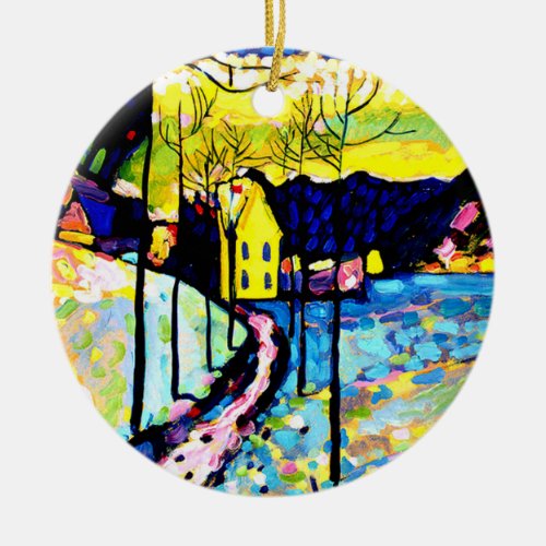Kandinsky _ Winter Landscape Ceramic Ornament