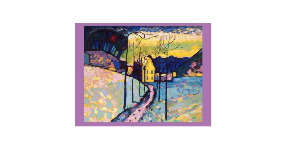 Kandinsky Winter Landscape Fine Art Postcard Zazzle Com