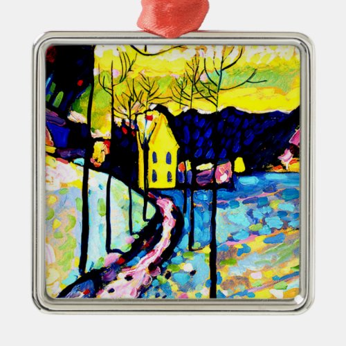 Kandinsky _ Winter Landscape Metal Ornament