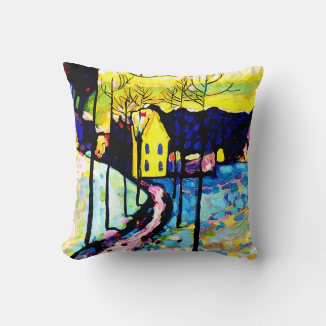 Kandinsky - Winter Landscape Throw Pillow (Front)