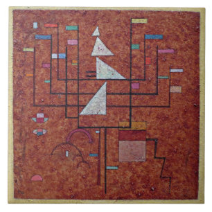 Kandinsky - Yellow Border Ceramic Tile