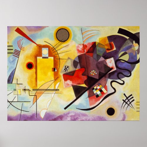 Kandinsky Yellow Red Blue Abstract Canvas Painting Poster
