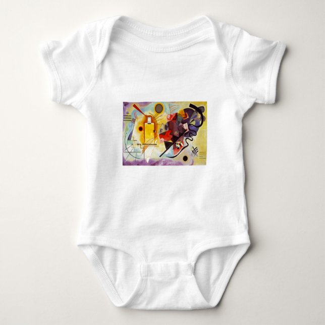 Kandinsky Yellow Red Blue Baby Bodysuit (Front)