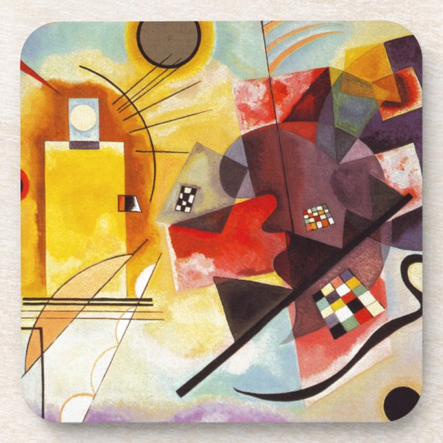 Kandinsky Yellow Red Blue Beverage Coaster (Front)