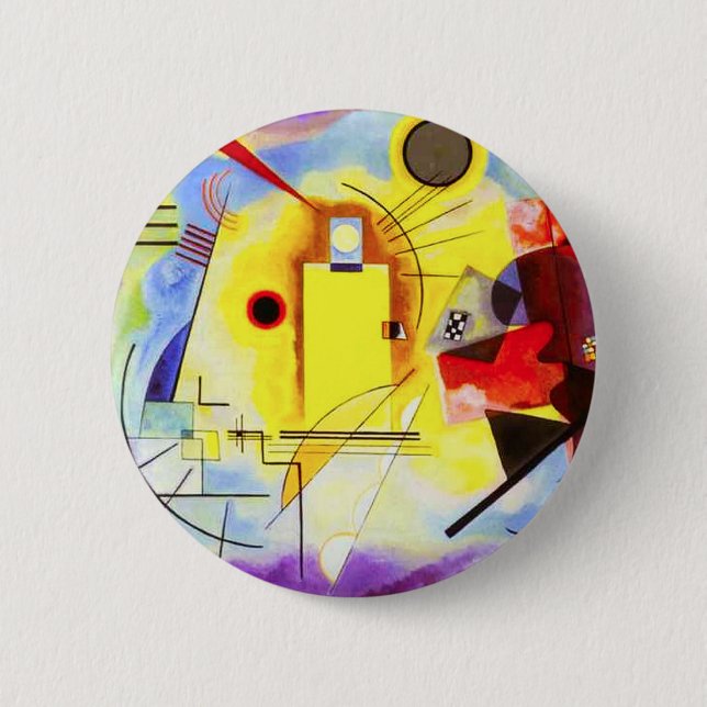 Kandinsky Yellow Red Blue Button (Front)