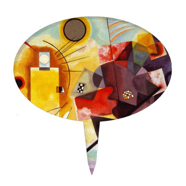 Kandinsky Yellow Red Blue Cake Topper (Front)