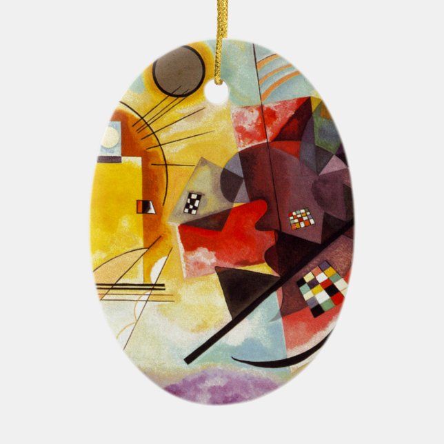Kandinsky Yellow Red Blue Ceramic Ornament (Front)
