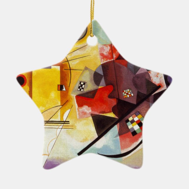 Kandinsky Yellow Red Blue Ceramic Ornament (Front)