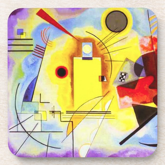 Kandinsky Yellow Red Blue Coasters (Front)