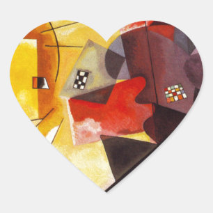 Kandinsky Yellow Red Blue Heart Sticker