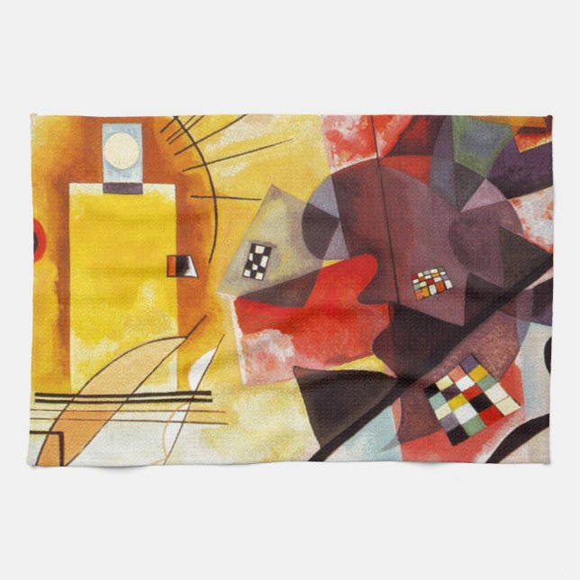 Kandinsky Yellow Red Blue Kitchen Towel (Horizontal)