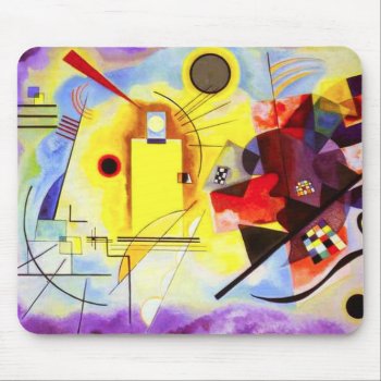 Kandinsky Yellow Red Blue Mouse Pad by VintageSpot at Zazzle