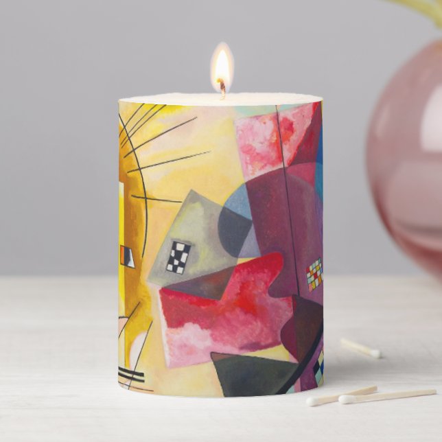 Kandinsky Yellow-Red-Blue Pillar Candle (In Situ)
