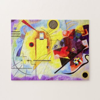 Kandinsky Yellow Red Blue Puzzle by VintageSpot at Zazzle