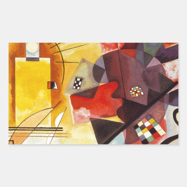 Kandinsky Yellow Red Blue Rectangular Sticker (Front)