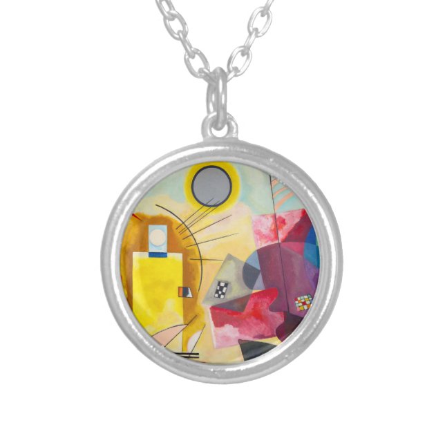 Kandinsky Yellow-Red-Blue Silver Plated Necklace (Front)