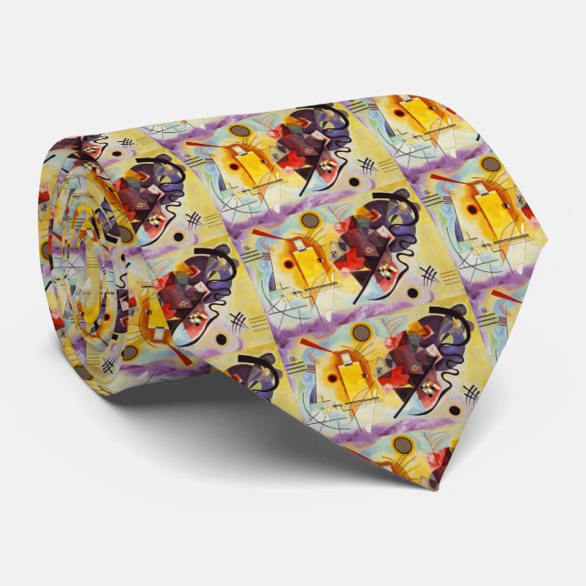 Kandinsky Yellow Red Blue Tie (Rolled)