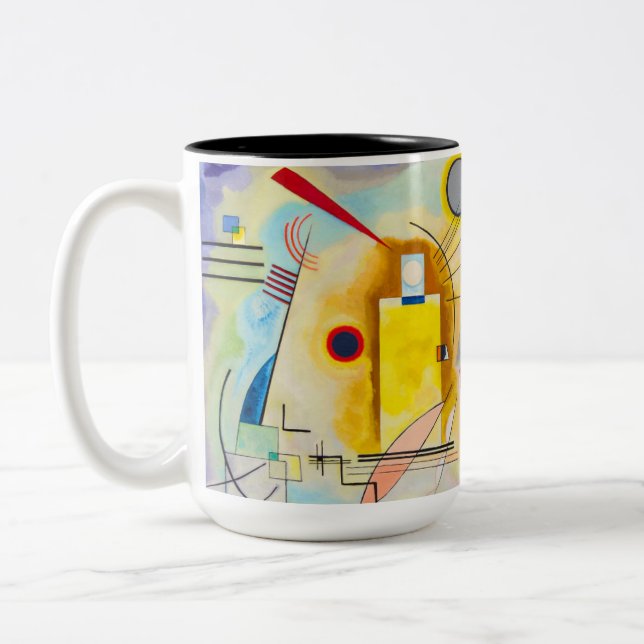 Kandinsky Yellow-Red-Blue Two-Tone Coffee Mug (Left)